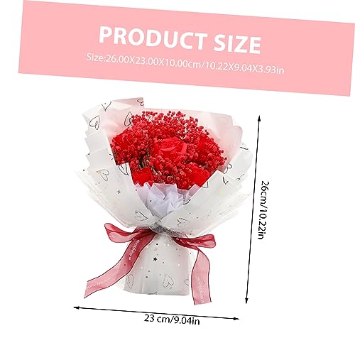 Ramo de flores secas para decoración de hogar rojo miniatura 4