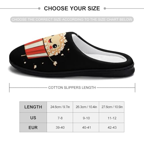 Cute Popcorn Women's Cotton Slippers Indoor Outdoor Slip-on Warm House Shoes with Anti-Skid Rubber Sole2