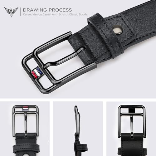 VANNANBA Men's Genuine Leather Belt for Jeans - Stylish, Adjustable, and Versatile Dress or Casual Belt3