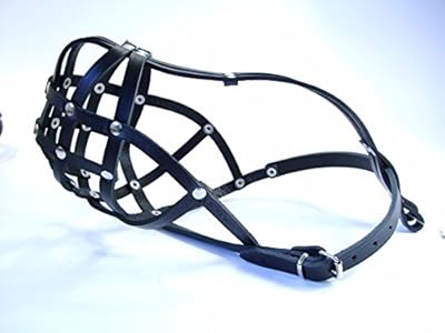 New Light leather Dog Muzzle for Boxer and Other dogs with short snout (Black Leather, B2)