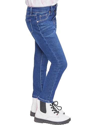 YMI Toddler Girl Adjustable Waistband Snap Button Closure Skinny Jean, Midnight Sky Blue, Size 6X2