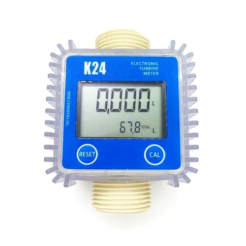 デジタル K24 タービン流量計 1 インチ 垂直/水平 ディーゼル オイル 燃料 流量計 ゲージ 化学薬品 液体 水用(Blue Horizontal)