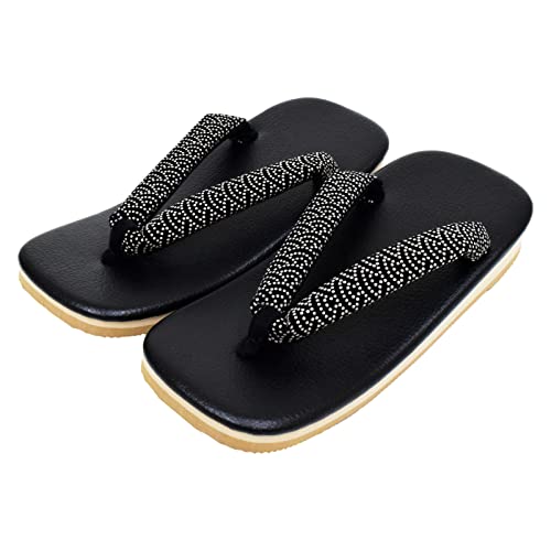Black Leather setta Men's Japanese zouri Sandals flip-flops costume house yard kendo [Made in Japan]4