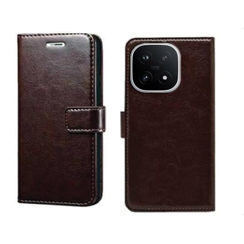 Image of amazon basics iQOO 15 5G Flip Cover | Card Pockets Wallet & Stand | Flip Cover for iQOO 15 5G (Coffee)