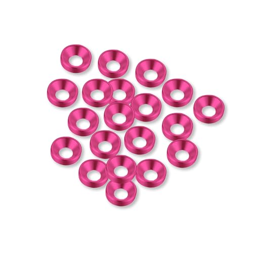 Holsterbuilder Aluminum Finishing Washers - Artistic Craft - DIY Enthusiasts - Vibrant Colors - Versatile Craftmanship (25-Pack - Pink)