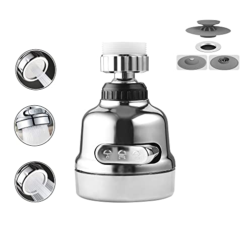 Image of KPNG Kitchen Sink Aerator, 360-Degree Swivel Faucet Aerator, Water Saving with Gasket Replacement Part for Kitchen,Bathroom - 3 Spray Modes Adjustment
