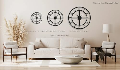 Image of Morden Metal Wall Clock for Living Room, Bedroom, Office, Kitchen, Stylish Wall Clock for Home and Hall, Designer Big Size Modern (DA-23, 60 CM)