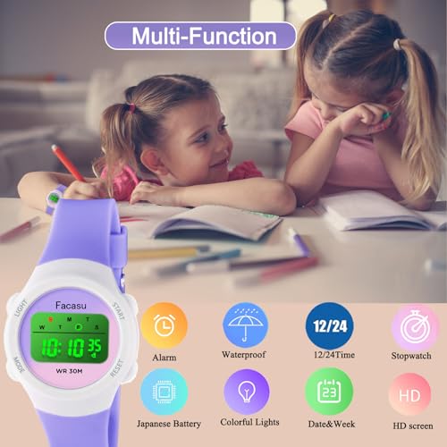 Image of Kids Digital Watch for Girls Boys,Children's Waterproof Colorful Light UP Outdoor Sport Watch with Stopwatch Alarm-Kids Gifts for Girls Boys