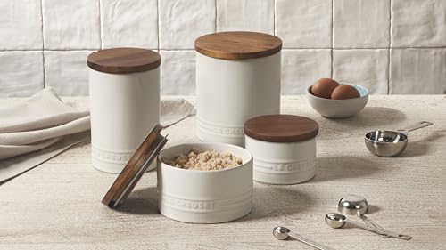 Image of Le Creuset Signature XL Salt Cellar and Storage Canister with Wood Lid, 1.2 qt., Marseille