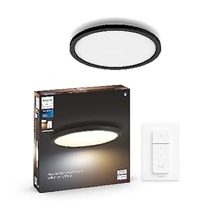 Philips Hue White Ambiance Aurelle Smart LED Panel Light Inc. Dimmer Switch [Round – Black] for Indoor Home Smart Lighting, Wall, Ceiling, Bedroom, Livingroom