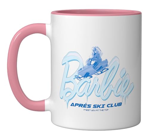 Barbie Ski Club Taza de Cerámica Rosa/Blanca miniatura 1