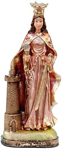 Imagem Santa Bárbara em Resina, Estilo Barroco Mineiro, 30 cm, Pi...