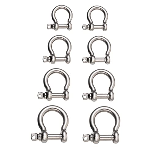 HAPINARY Sturdy Stainless Steel D-Shackle Horseshoe Shape Design Shackles Lifting d Shackles Metal Shackles for Boats