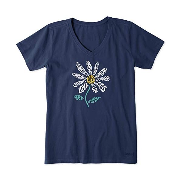 Life Is Good Damen Womens Crusher V-Neck Graphic T-Shirt Hemd