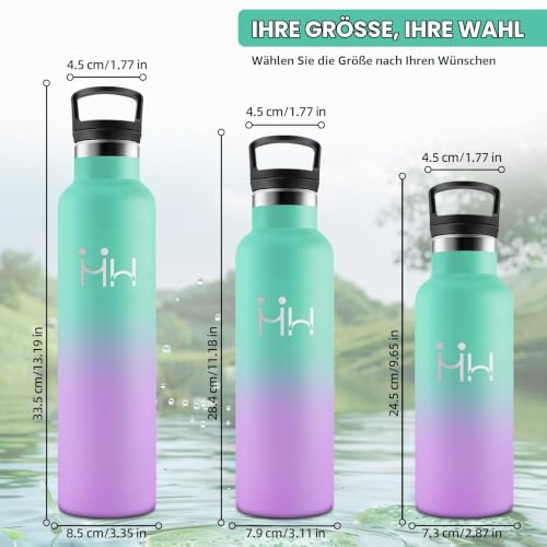 HoneyHolly Trinkflasche 1L, BPA-Frei, Trinkflasche Edelstahl, Thermosflasche, Auslaufsichere Isolierflasche Doppelwandig, Wasserflasche… – Ansicht 5