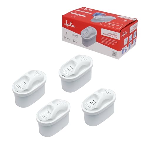 JATA HOGAR RE123X4 - Filtro Agua Grifo. Filtros para Jarra de Agua. Pack de 4 unidades. Iónicos. Mejora la calidad y el sabor del agua. Mantiene minerales esenciales JATA HOGAR RE123X4 - Filtro Agua Grifo. Filtros para Jarra de Agua. Pack de 4 unidades. Iónicos. Mejora la calidad y el sabor del agua. Mantiene minerales esenciales