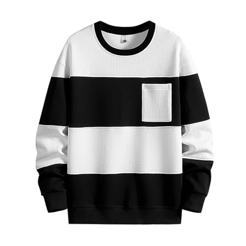 Sweat-shirt oversize homme en coton tricoté contre le froid avec poche pratique