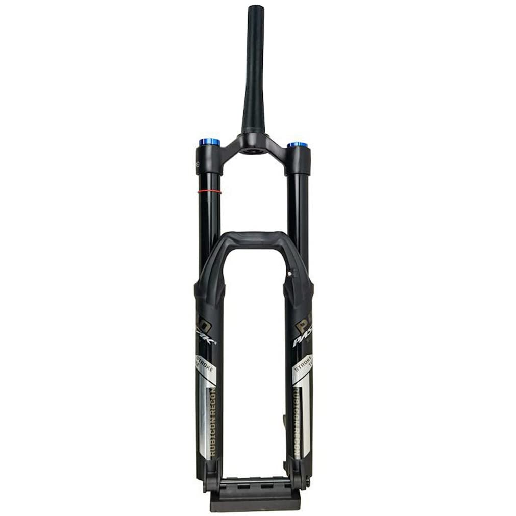 WIQUYBML DH Mountain Bike Suspension Fork Downhill 26 27.5 29 Inch Travel 165mm Air 1-1/2 Tapered Bicycle Front Thru Axle Damping Adjustable (Color : Silver A, Size 27.5'')