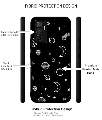 Image of Amazon Brand - Solimo Solar System Premium 2D Printed Metal Back Case Cover for Vivo V23E 5G / Y75 4G