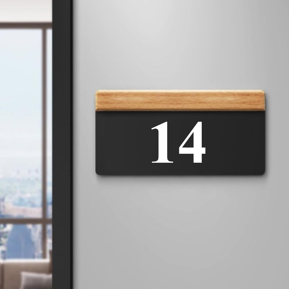 House Number Plate - 14 Laser cut acrylic fixed with white color water proofing PVC sticker | Easy installation type double sided tape fixed on backside-image-27