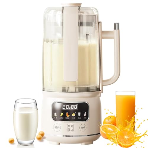 Máquina automática de leche de soja 6 en 1 con inicio retardado y limpieza automática, para soja, almendras, avena, jugos, gachas y sopa de maíz