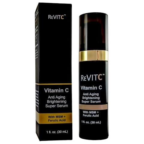 ReVitC Vitamin C Anti-Aging Super Serum for Face and Neck with Hyaluronic Acid, MSM, Ferulic Acid Cover