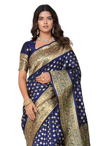 Image of Subham Saree for Woman Silk Cotton Kanjivaram | Soft Easy to Drape Daily Wear Sari with Blouse Fabric