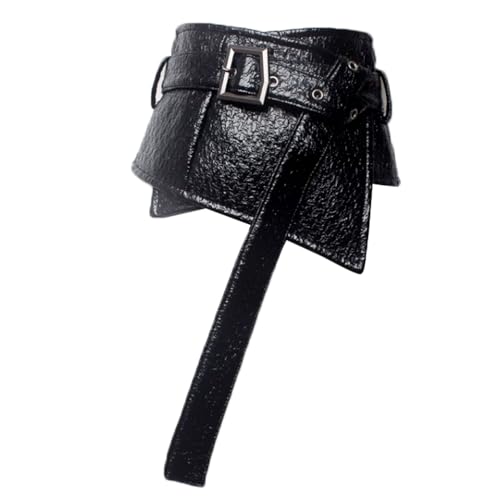 Fashionable and Versatile Waist Belt Bright Black Wide Belt Matching Suit and Shirt Waist Belt for Decorative Dress