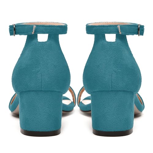 NUMALEO Womens Suede Ankle Strap Comfortable Round Toe Buckle Wedding Casual Chunky Low Heel Heeled Sandals 2 Inch4