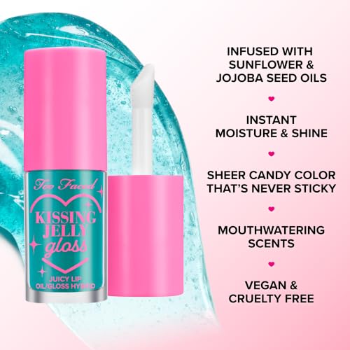 Image of Too Faced Kissing Jelly Lip Oil Gloss | Hydrating Lip Oil + Gloss Hybrid for Instant Moisture and Shine