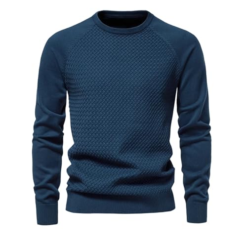 Men's Slim Fit Lightweight Cotton Sweater Crewneck Long Sleeve Cable Knit Pullover Fall Winter Formal Business Warm Tops3