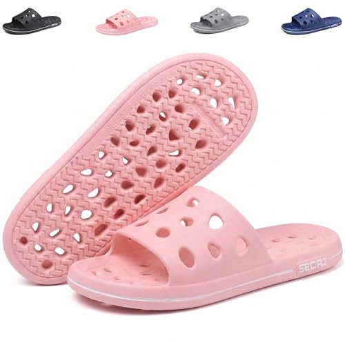 Image of FINLEEO Shower Sandals with Drainage Holes - Quick Drying Bathroom & Gym Slippers for Men and Women