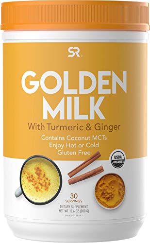 Curcumin Golden Milk made with Turmeric, Ginger, Cinnamon & Spices + Coconut MCT s | Non-GMO Verified, USDA Organic & Vegan Certified (30 Servings)