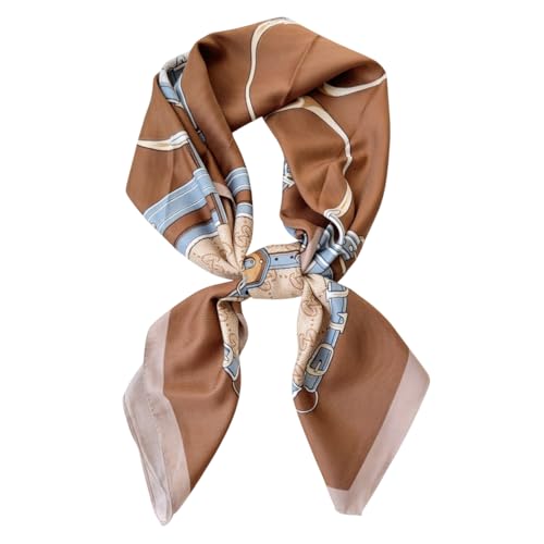 Image of Printed Poly Silken feel Scarf Stole for Women | Stylish, Soft, & Lightweight | Satin Feel Neck Scarf, Hair Scarf, Head Scarf for Women | Square Silk Stole for Handbag
