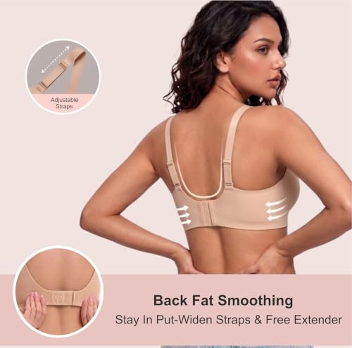 Image of Women's Pure Cotton Blend Lightly Padded Bra (Pack of 3) | Full Coverage Wirefree T-Shirt Bra | Soft Breathable Everyday Bra | Adjustable Straps | Comfortable Multicolor Bra