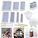 Produktbild YAOYIN 9 Pack Resin Form Silikonform Gießform epoxidharz DIY Harz Casting Formen sphärische Pyramide Schmuck Formen Machen Mit Messbecher und Sticks und Screw Eye