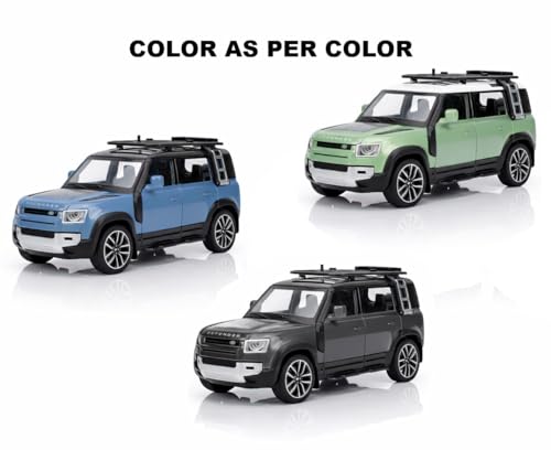 Image of Diecast Range Rover Defender Model - 1:32 Scale SUV Toy with Light & Sound, Alloy Car for Kids & Collectors, Realistic Pull-Back Vehicle, Gift for Boys & Car Lovers (Color As Per Stock)