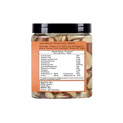 Image of NatureOnus Brazil Nuts 100g, Premium | Rich in Selenium and Antioxidant Rich | Superfood | Have 1 Daily (Grade A ++ Nuts, Premium Jumbo Size, Imported) (100gms)
