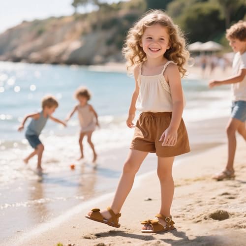 Image of Girls Dress Sandals Comfy Hook and Loop Summer Shoes for Toddlers