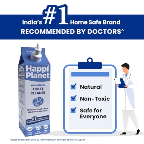Image of Happi Planet | Tap Cleaner & Limescale Remover and Organic Toilet Cleaner Combo | Tap Cleaner - India's 1st Foaming Formulation for Reduced Scrubbing | Toilet Cleaner- To Eliminate Tough Grime & Germs