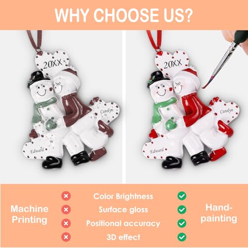 Image of iDIY Personalized Couple Christmas Ornaments 2025 - Custom Resin Christmas Tree Decoration, Customized Names & Year Keepsake Gift for Him & Her, Holiday Ornament for Couple, Newlywed, Anniversary