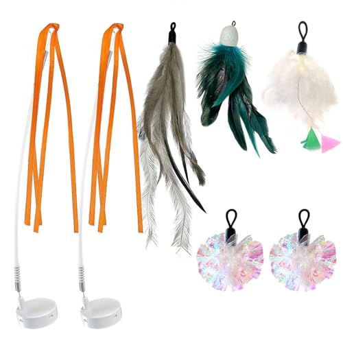 ORSDA 3in1 Interactive Cat Toys Replacement Attachments 7PCS Cat Teaser Toy Refills Cat Wand Attachments