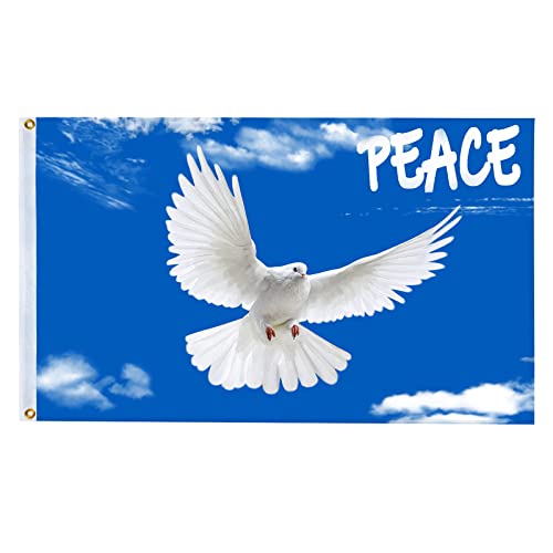 Peace Fahne Peace Flagge,Flagge der Friedenstaube150x90cm,Garten Flagge...