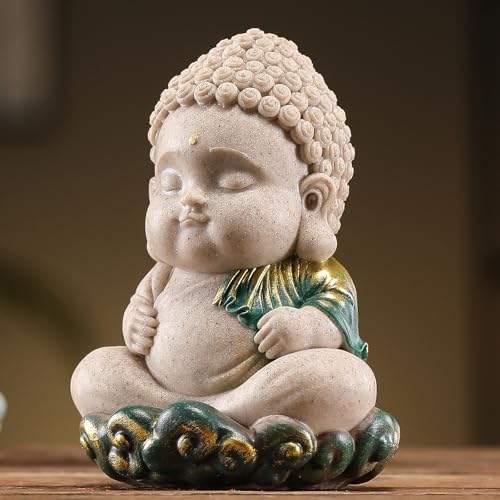 Estatua de Buda Sonriente de 3.35 Pulgadas en Base de Nube miniatura 4