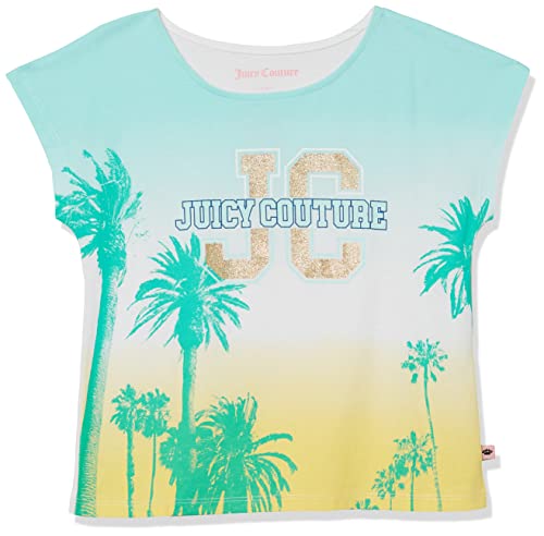 Image of Juicy Couture Girls' Short Sleeve Cotton Graphic T-Shirt with Sequin and Metallic Sparkle Designs