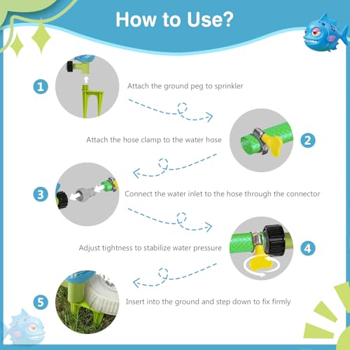 MoKo Dinosaur Water Sprinkler for Kids, Toddler Outdoor Toys for Backyard - image 5