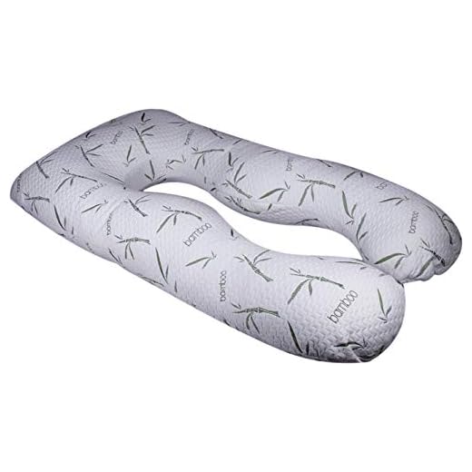Golden Linens U Shape Full Body Pregnancy Pillow - Maternity Pillow - Support Back/ Neck/ Head with Washable Bamboo Removable Cover with Zipper - with Cool-Flow Breathable Cooling