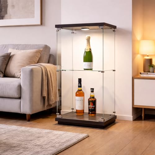 Hoscullo Vitrina de cristal con LED y...