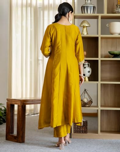 Image of SKYLEE Rayon Chikankari Embroidery Anarkali Kurta Set with Dupatta