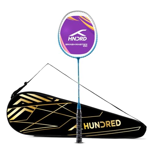 Image of Hundred Smash Master 100 Strung Badminton Racket with Full Racket Cover | for Intermediate Players(Blue /Silver)